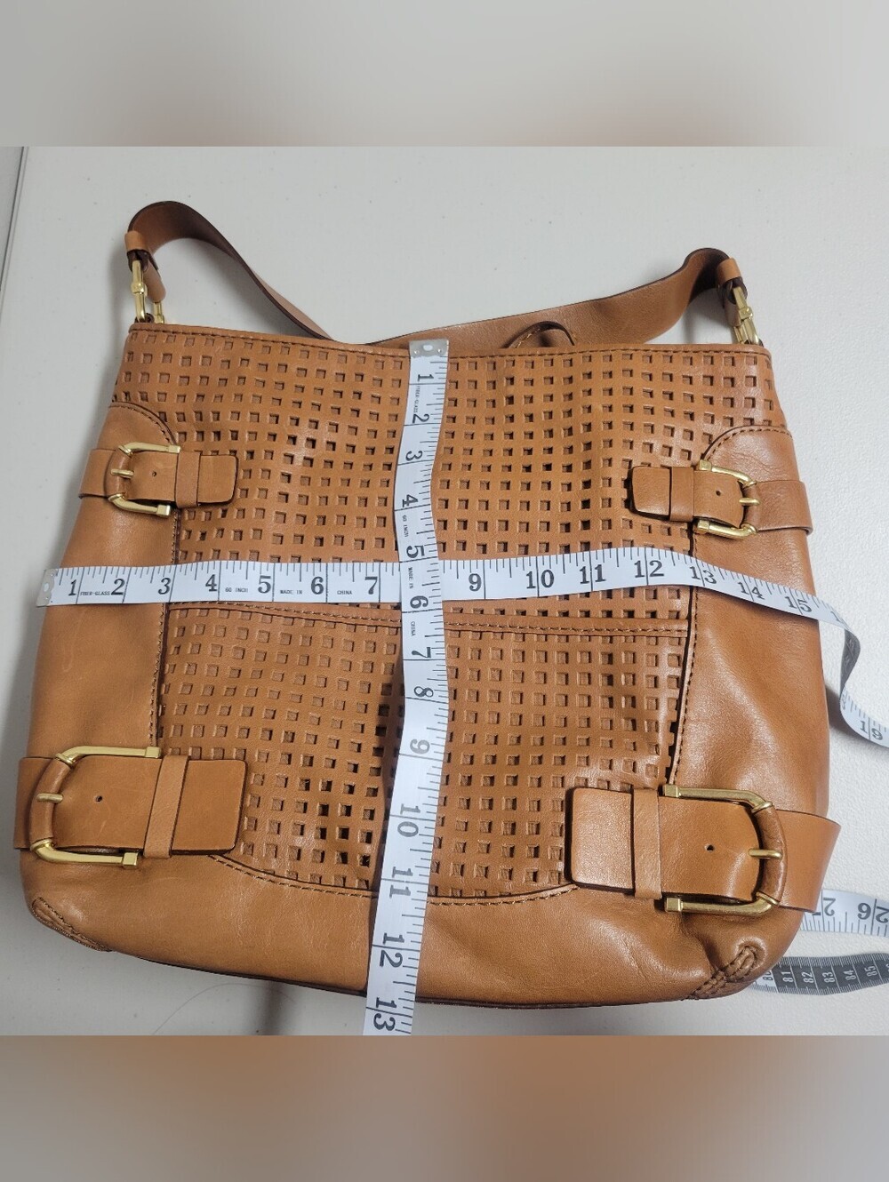 MICHAEL Michael Kors Yatcht Club Woven Leather Shoulder Bag. - Picture 9 of 16